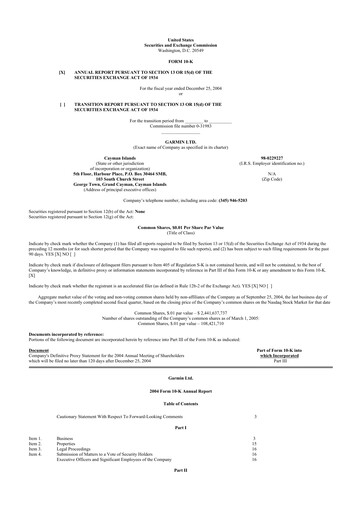 Thumbnail Garmin 10-K Annual Report 