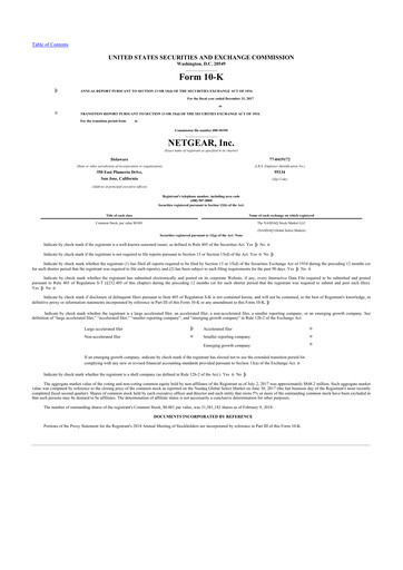 Thumbnail NETGEAR 10-K Annual Report 2017