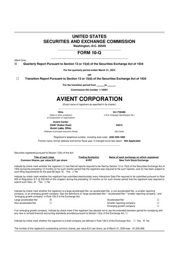 Vorschaubild Avient 10-Q Quartalsbericht 2024 