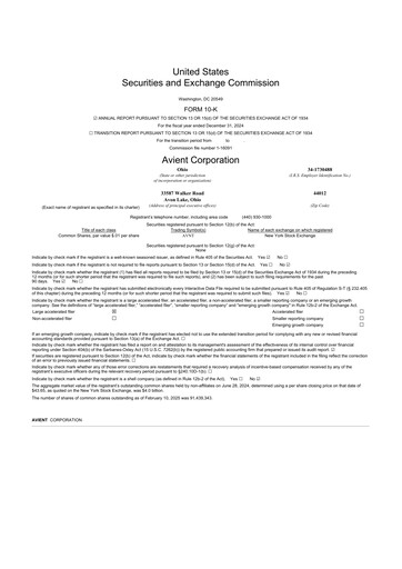 Thumbnail Avient 10-K Annual Report 2024