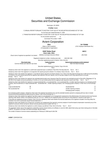 Thumbnail Avient 10-K Annual Report 2025