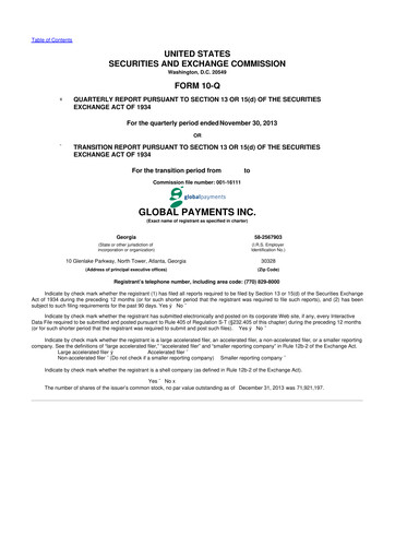 Thumbnail Global Payments 10-Q Quarterly Report FY2014 