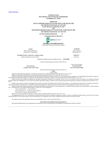 Thumbnail Global Payments 10-K Annual Report 2014