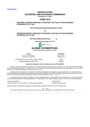 Thumbnail Global Payments 10-Q Quarterly Report FY2016 