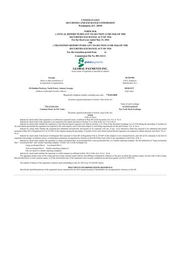 Thumbnail Global Payments 10-K Annual Report 2016