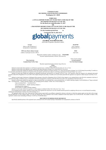 Thumbnail Global Payments 10-K Annual Report 2017