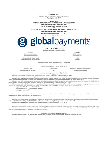 Thumbnail Global Payments 10-K Annual Report 2020