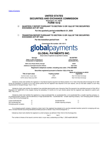 Thumbnail Global Payments 10-Q Quarterly Report FY2025 