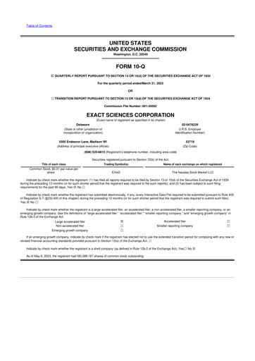 Vorschaubild Exact Sciences 10-Q Quartalsbericht 2023 