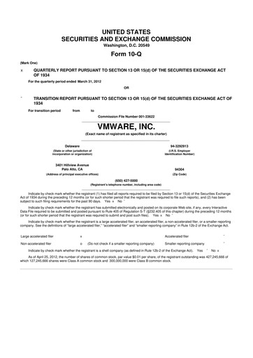 Thumbnail Vmware 10-Q Quarterly Report FY2012 