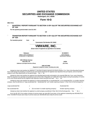 Thumbnail Vmware 10-Q Quarterly Report FY2012 