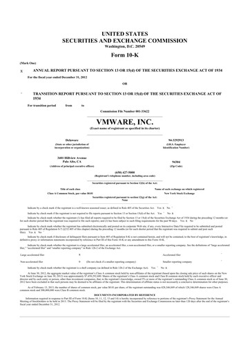 Thumbnail Vmware 10-K Annual Report 2012