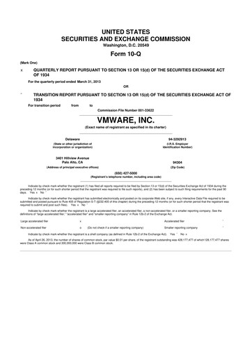 Thumbnail Vmware 10-Q Quarterly Report FY2013 