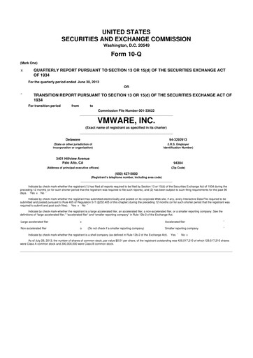 Thumbnail Vmware 10-Q Quarterly Report FY2013 