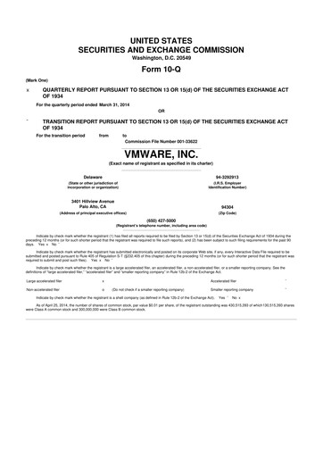 Thumbnail Vmware 10-Q Quarterly Report FY2014 
