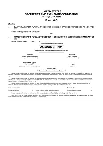 Thumbnail Vmware 10-Q Quarterly Report FY2016 