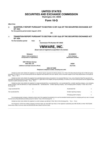 Thumbnail Vmware 10-Q Quarterly Report FY2019 