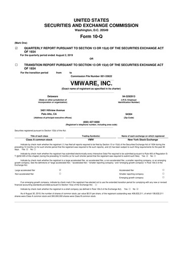 Thumbnail Vmware 10-Q Quarterly Report FY2020 