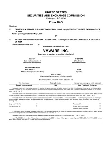 Thumbnail Vmware 10-Q Quarterly Report FY2021 