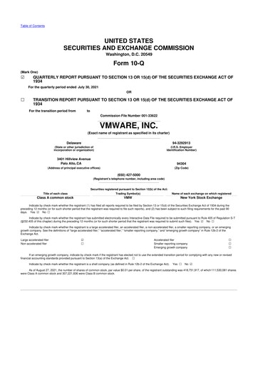 Thumbnail Vmware 10-Q Quarterly Report FY2022 