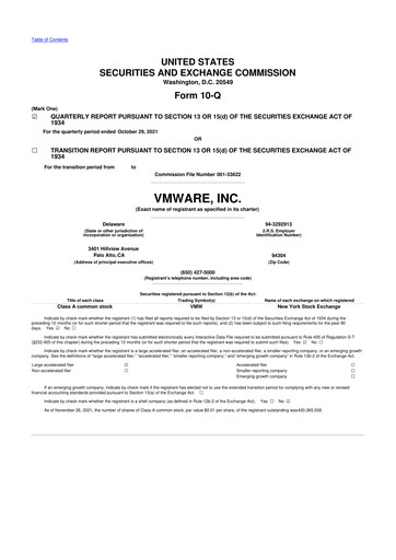 Thumbnail Vmware 10-Q Quarterly Report FY2022 