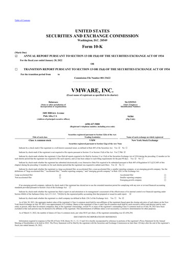 Thumbnail Vmware 10-K Annual Report 2022