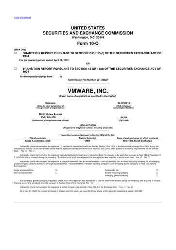 Thumbnail Vmware 10-Q Quarterly Report FY2023 