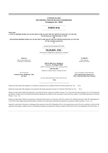 Thumbnail nLIGHT 10-K Annual Report 2018