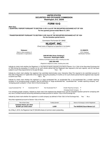 Vorschaubild nLIGHT 10-Q Quartalsbericht  