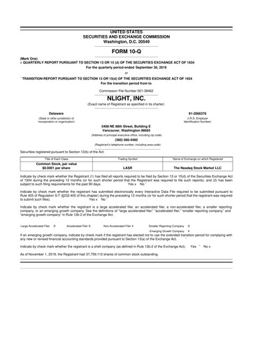 Vorschaubild nLIGHT 10-Q Quartalsbericht  