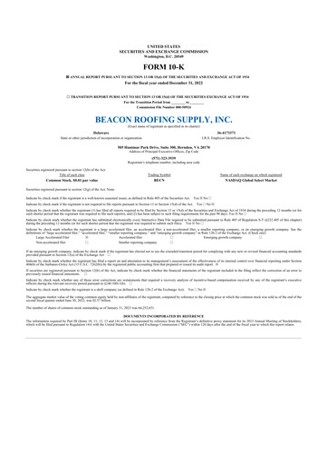 Thumbnail Beacon Roofing Supply 10-K Annual Report 2022