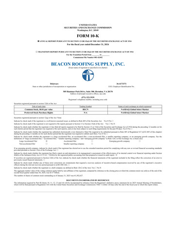 Thumbnail Beacon Roofing Supply 10-K Annual Report 2024