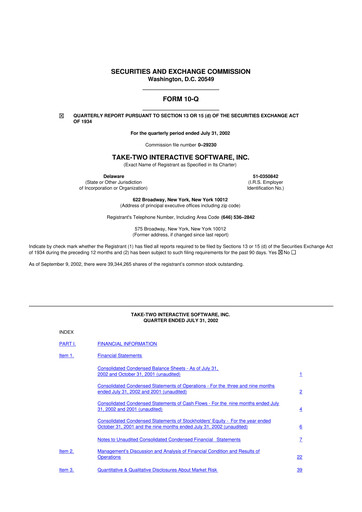 Thumbnail Take-Two Interactive
 10-Q Quarterly Report FY 