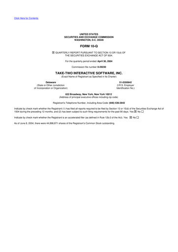 Thumbnail Take-Two Interactive
 10-Q Quarterly Report FY 