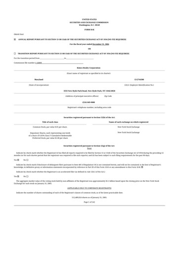 Thumbnail Kimco Realty
 10-K Annual Report 