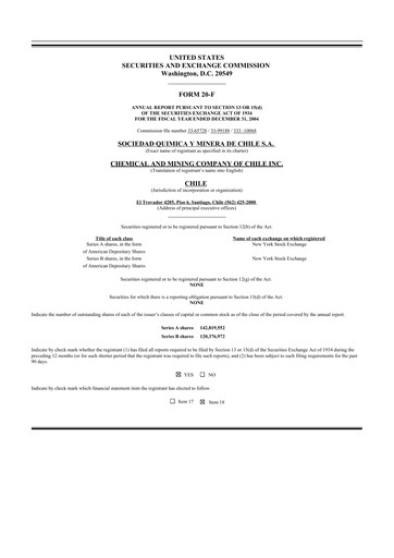 Thumbnail Sociedad Química y Minera 20-F Annual Report 