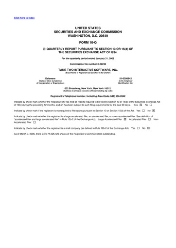 Thumbnail Take-Two Interactive
 10-Q Quarterly Report FY 