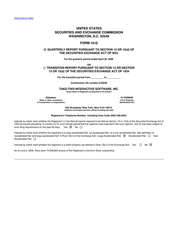 Thumbnail Take-Two Interactive
 10-Q Quarterly Report FY 