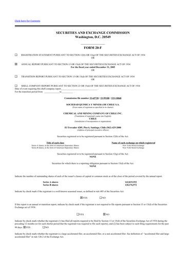 Thumbnail Sociedad Química y Minera 20-F Annual Report 