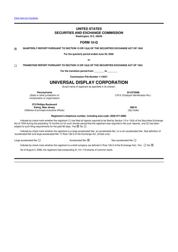 Vorschaubild Universal Display Corporation
 10-Q Quartalsbericht  