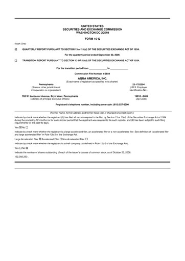 Thumbnail Essential Utilities
 10-Q Quarterly Report FY 