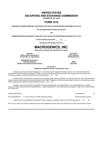 Thumbnail MacroGenics 10-Q Quarterly Report FY2015 
