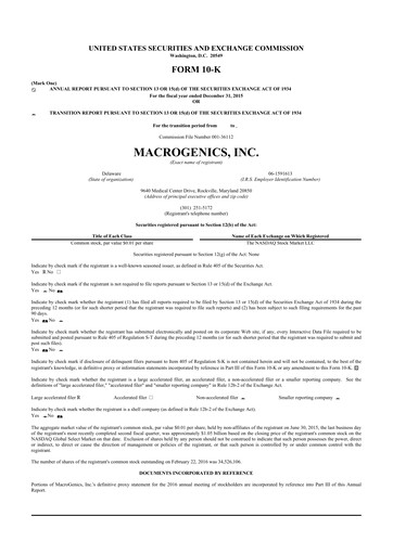 Thumbnail MacroGenics 10-K Annual Report 2015