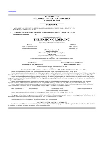 Thumbnail The Ensign Group 10-K Annual Report 2014