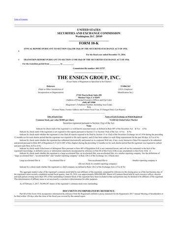 Thumbnail The Ensign Group 10-K Annual Report 2016