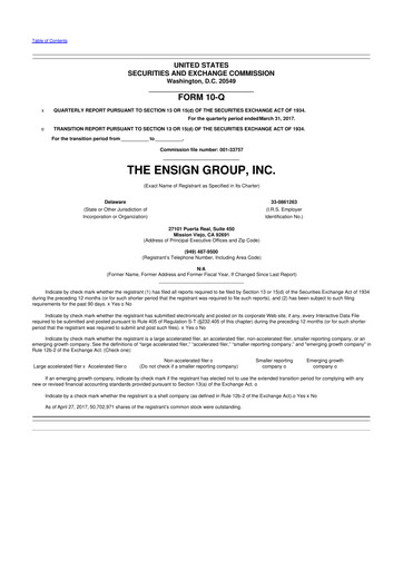 Thumbnail The Ensign Group 10-Q Quarterly Report FY2017 