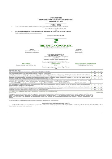 Thumbnail The Ensign Group 10-K Annual Report 2021