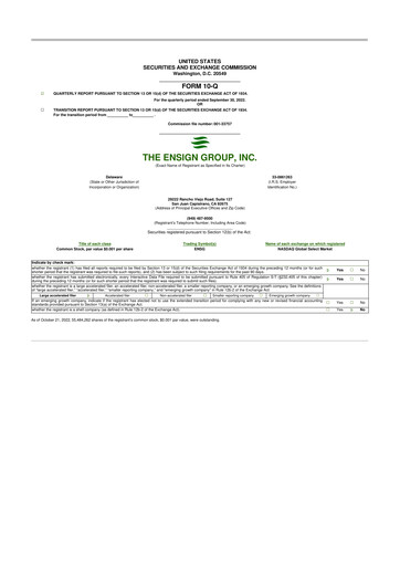 Thumbnail The Ensign Group 10-Q Quarterly Report FY2022 