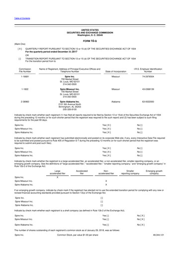 Thumbnail Spire Inc. 10-Q Quarterly Report FY 