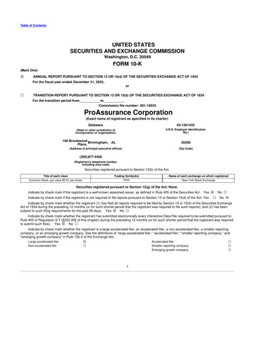 Miniature ProAssurance 10-K Rapport annuel 2025